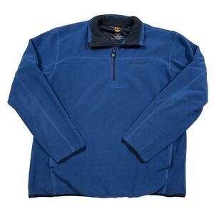 Timberland Sweater Men Large Blue Fleece Pullover Quarter Zip Sweatshirt Hiking